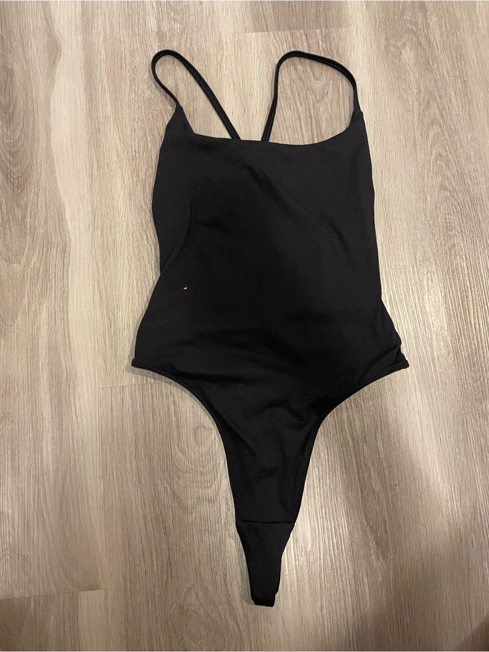 Black OVO Open Back Bodysuit